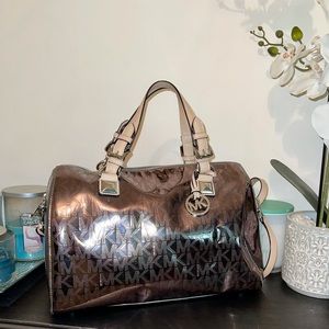 Michael Kors Metallic Grayson Satchel/Crossbody